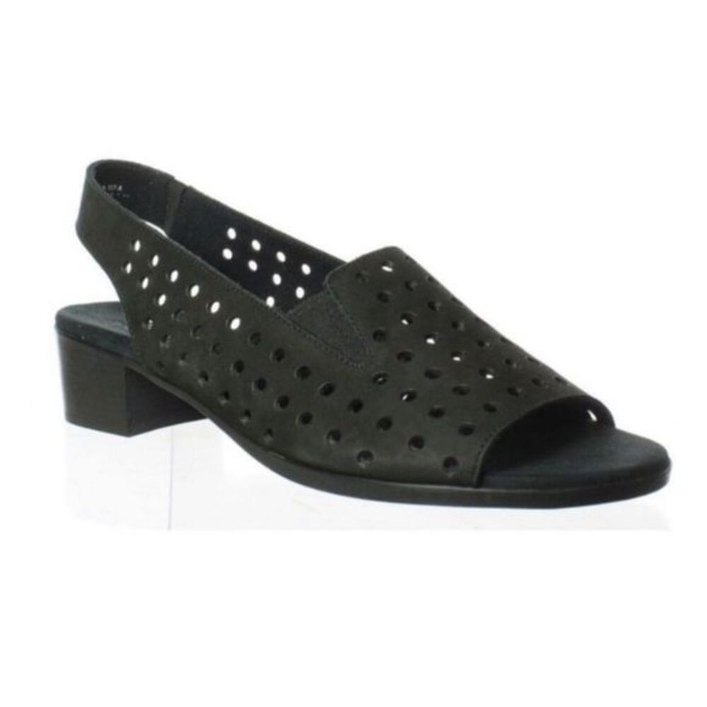 MUNRO MICKEE Black Peep Toe Slingback Sandal 7N